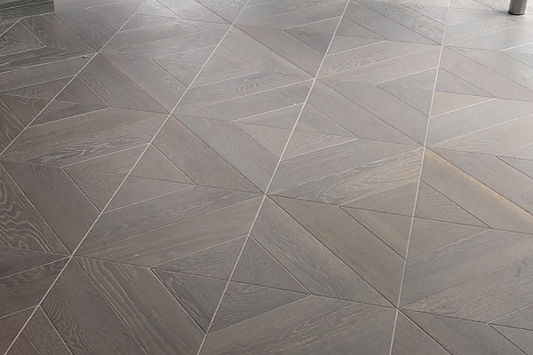 Stylish Cold Grey Color Oak Art Parquet